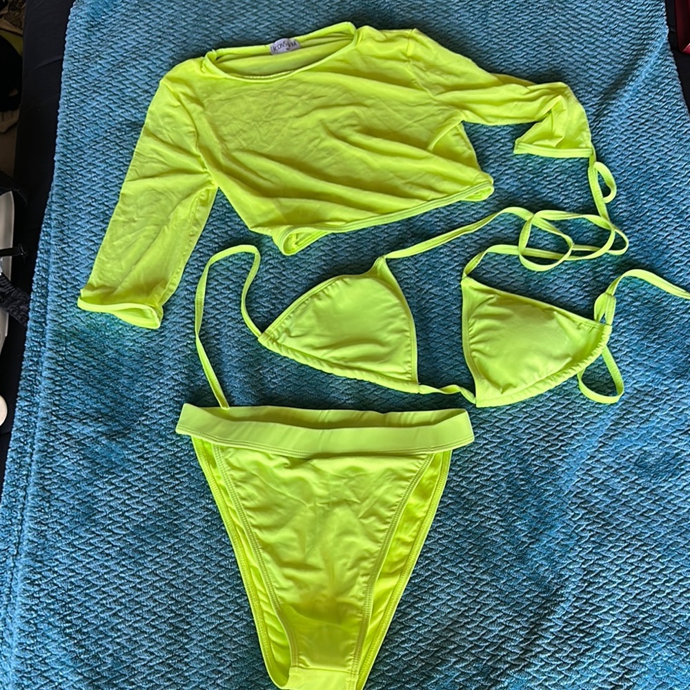 Icon Swim Neon Yellow Bikini Set (3 pieces)